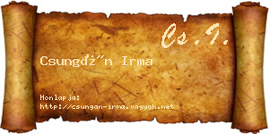 Csungán Irma névjegykártya